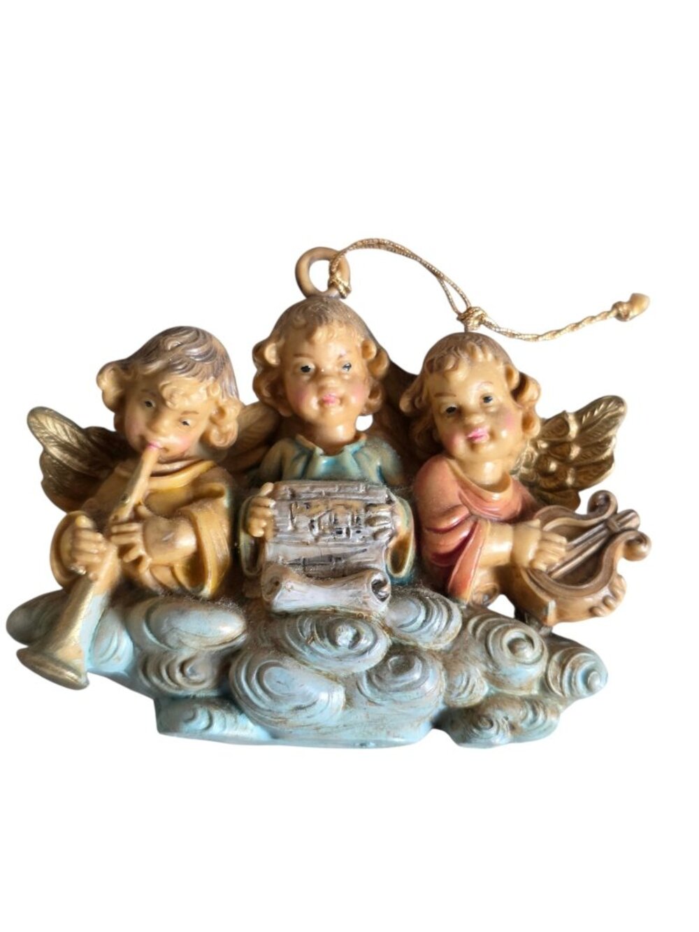 VTG Angels Cherubs Musical Instruments Ornament  Fontanini ? Italy 916 RARE